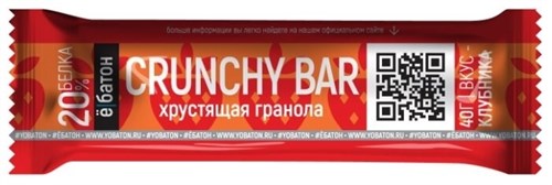 ё|батон Батончик глазированный CRUNCHY BAR (40гр) EBT024 - фото 10159