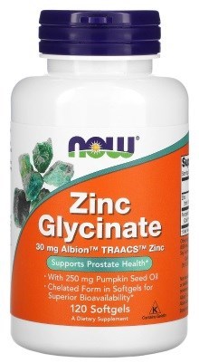 NOW Zinc Glycinate 30 mg (120гел.капс) NOW504 - фото 12857