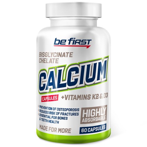 Be First Calcium Chelate + D3 + K2 (60капс) BF204 - фото 13231