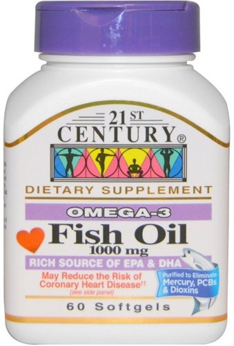 21st Century Fish Oil 1000mg (60таб) CEN013 - фото 8144
