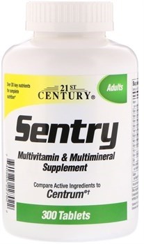 21st Century Sentry Adults Multivitamin & Multimineral (300таб) CEN045 - фото 8920